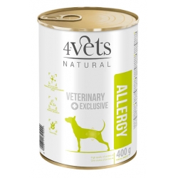 4VETS NATURAL Allergy pies puszka pakiet 12x 400g