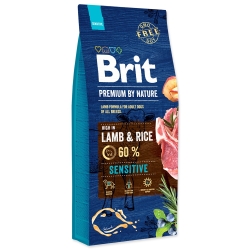 BRIT PREMIUM BY NATURE Adult Sensitive Lamb Rice 15kg + GRATIS