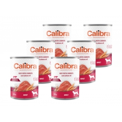 CALIBRA Dog Adult Beef with Carrots and Salmon Oil 6x 400g