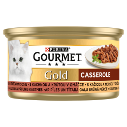 GOURMET GOLD Duck Turkey in Gravy Casserole z Kaczką i Indykiem w Brązowym Sosie 12x85g