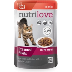 NUTRILOVE saszetka dla kota WOŁOWINA w GALARETCE 85g