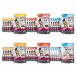 NUTRILOVE saszetki dla KOTA pakiet 6 smaków 30x 85g