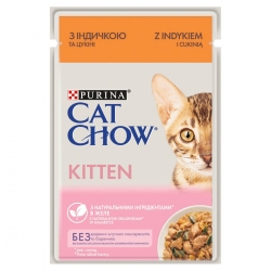 PURINA CAT CHOW KITTEN INDYK I CUKINIA dla kociąt saszetka 85g