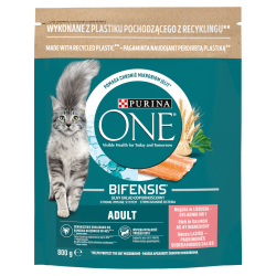 Purina ONE Adult Salmon Wheat Bogata w Łososia i Pełne Ziarna 800g