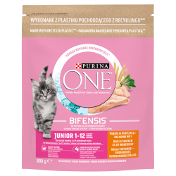 Purina ONE Junior Chicken Wheat Bogata w Kurczaka i Pełne Ziarna 800g