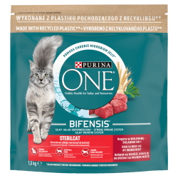Purina ONE BIFENSIS STERILCAT Beef Wheat Bogata w Wołowinę i pszenicę dla kotów sterylizowanych 1,5kg