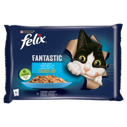 FELIX Fantastic Rybne Smaki Łosoś Płastuga galaretka 4x85g