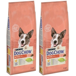 PURINA DOG CHOW ACTIVE CHICKEN 2x14kg + GRATIS