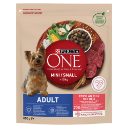 Sucha karma dla psów Purina One Mini Small Adult z wołowiną i ryżem 800g