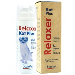 Relaxer KOT PLUS ScanVet żel 100ml na problemy behawioralne, lęk i stres