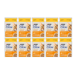 PURINA CAT CHOW ADULT Z KURCZAKIEM I CUKINIĄ 10x85g