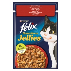 FELIX SENSATIONS Mokra karma dla kota: wołowina i pomidory 85 g