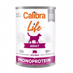 Karma mokra Z DZIKIEM I ŻURAWINĄ Calibra Dog Life Adult Wild boar with cranberry 400g