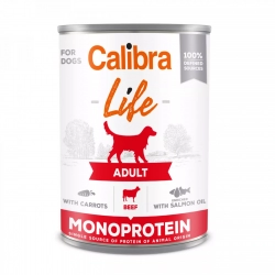 Karma w puszce WOŁOWINA I MARCHEWKA Calibra Dog Life Adult Beef with carrots 400g