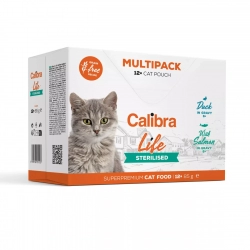 Mokra karma dla kotów sterylizowanych MIX 2 SMAKÓW Calibra Cat Life pouches Sterilised Multipack 12x85g