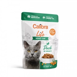 Mokra karma dla kotów z kaczką bez zbórz Calibra Cat Life pouch Adult Duck in gravy 85g