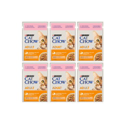 PURINA CAT CHOW ADULT Z ŁOSOSIEM I ZIELONĄ FASOLKĄ 6x85G