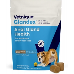 Glandex - 30 smaczków na gruczoły okołoodbytowe o smaku masła orzechowego 120g