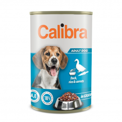 Karma mokra z kaczką ryżem i marchewką CALIBRA DOG ADULT DUCK, RICE, CARROTS 1240g