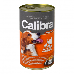 Karma mokra z indykiem kurczakiem i makaronem CALIBRA DOG ADULT TURKEY, CHICKEN & PASTA 1240g