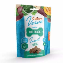 Chrupiące bezzbożowe przysmaki Calibra Dog Verve Crunchy Snack Insect & Fresh Duck 150g