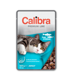 CALIBRA Cat Adult Trout And Salmon 100g karma dla kotów z pstrągiem i łososiem w sosie