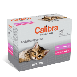 Karma dla kociąt z łososiem w sosie Calibra Multipack Kitten 12x100g