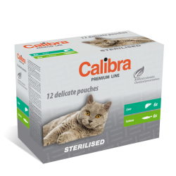 CALIBRA Multipack Sterilised Cat 12x100g karma dla kotów kastrowanych sterylizowanych z wątróbką w sosie