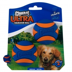 CHuckit! Ultra Squeaker Ball rozmiar M komplet 2 piszczących piłek dla psa