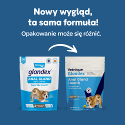 Glandex - 30 smaczków na gruczoły okołoodbytowe o smaku masła orzechowego 120g